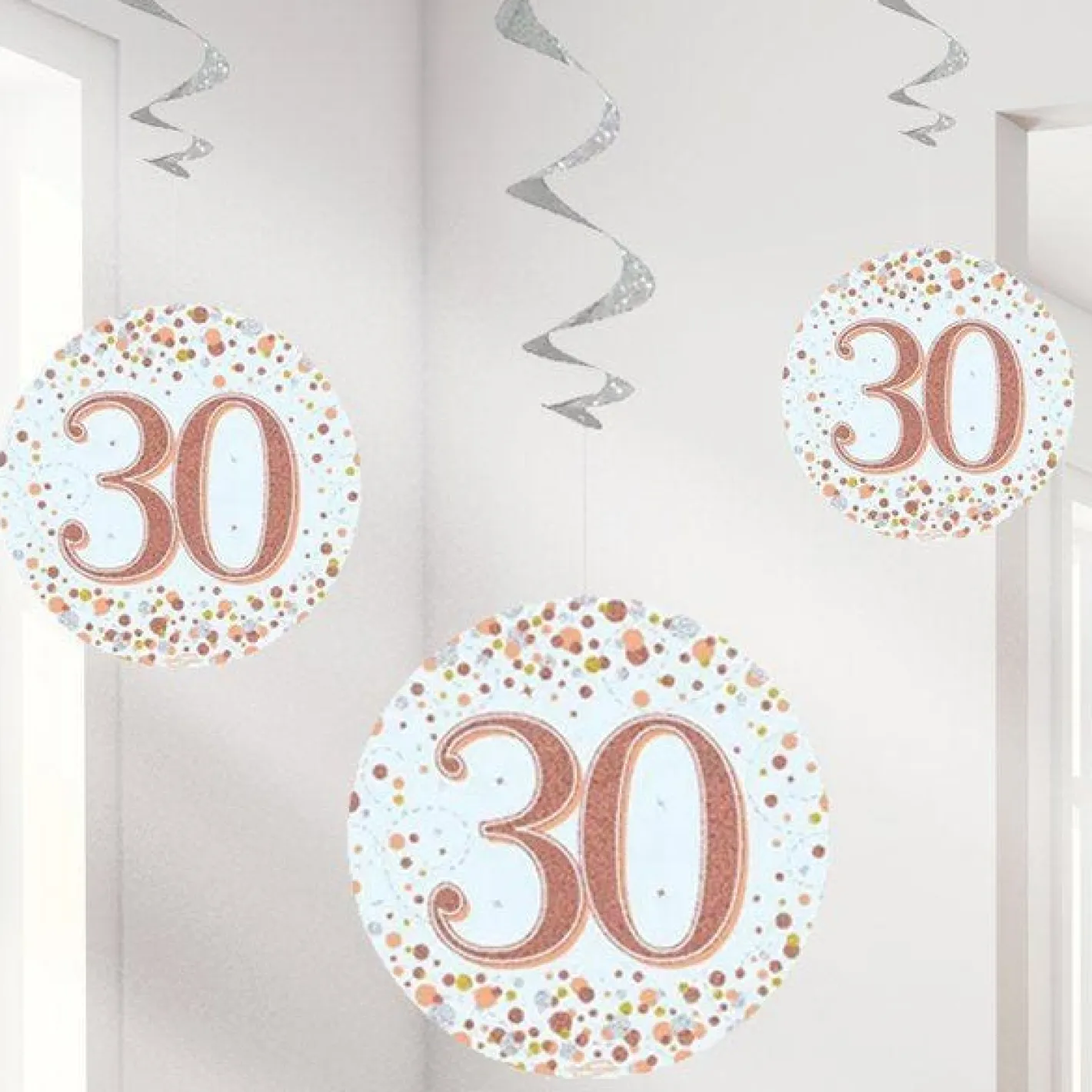 Sparking Fizz 30Th Hanging Swirls (6Pk)<Party Delights Sale