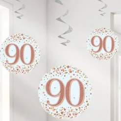 Sparking Fizz 90Th Hanging Swirls (6Pk)<Party Delights Clearance