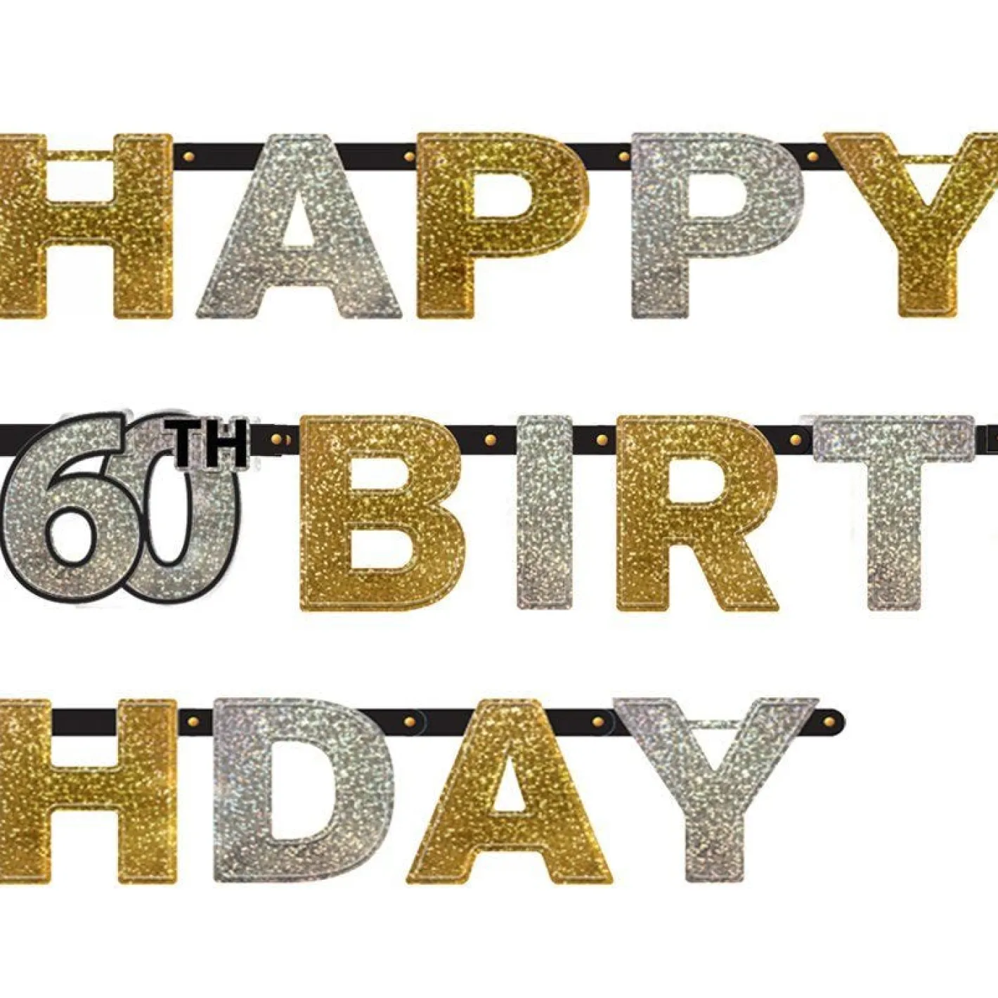Sparkling Celebration 60Th Birthday Letter Banner - 2M<Party Delights New