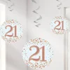 Sparkling Fizz 21St Hanging Swirls (6Pk)<Party Delights New
