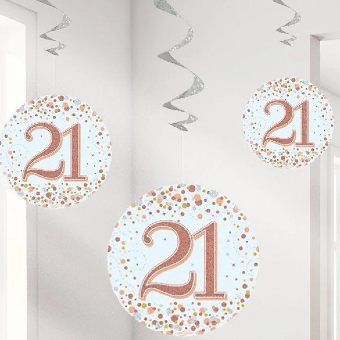 Sparkling Fizz 21St Hanging Swirls (6Pk)<Party Delights New