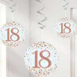 Sparkling Fizz 18Th Hanging Swirls (6Pk)<Party Delights Sale