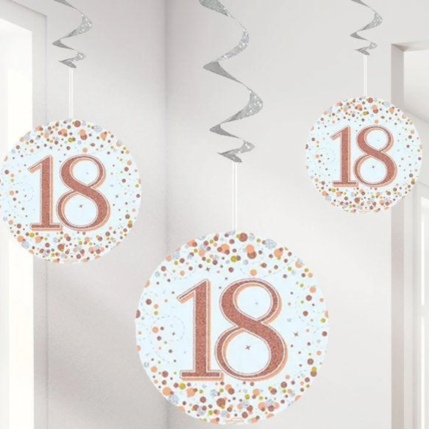Sparkling Fizz 18Th Hanging Swirls (6Pk)<Party Delights Sale