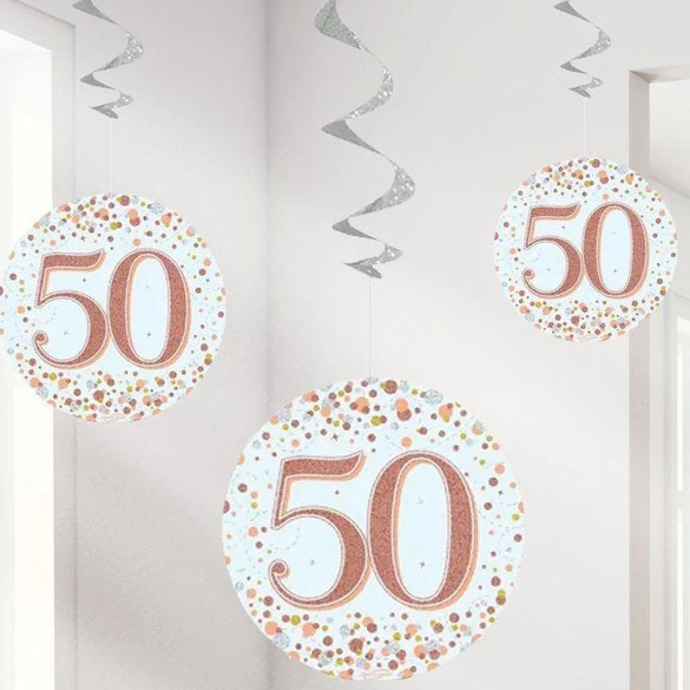 Sparkling Fizz 50Th Hanging Swirls (6Pk)<Party Delights Discount