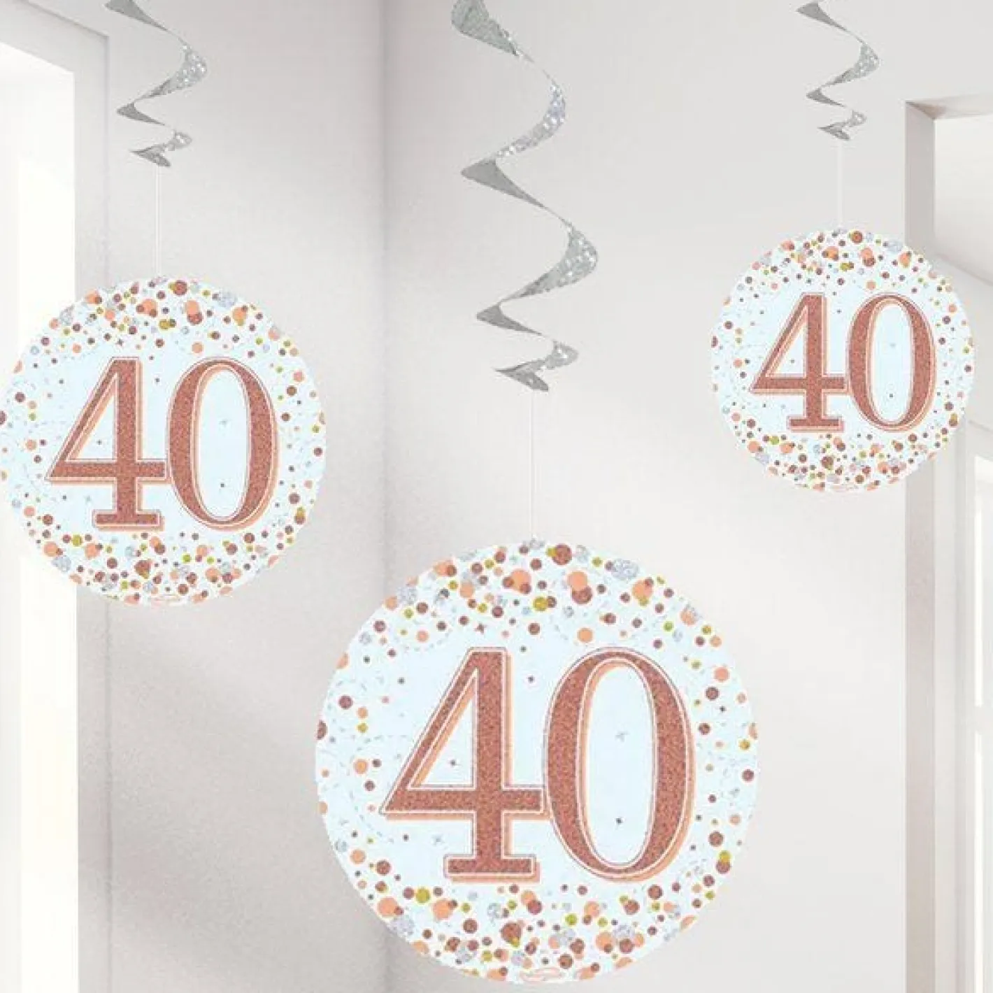 Sparkling Fizz 40Th Hanging Swirls (6Pk)<Party Delights Discount