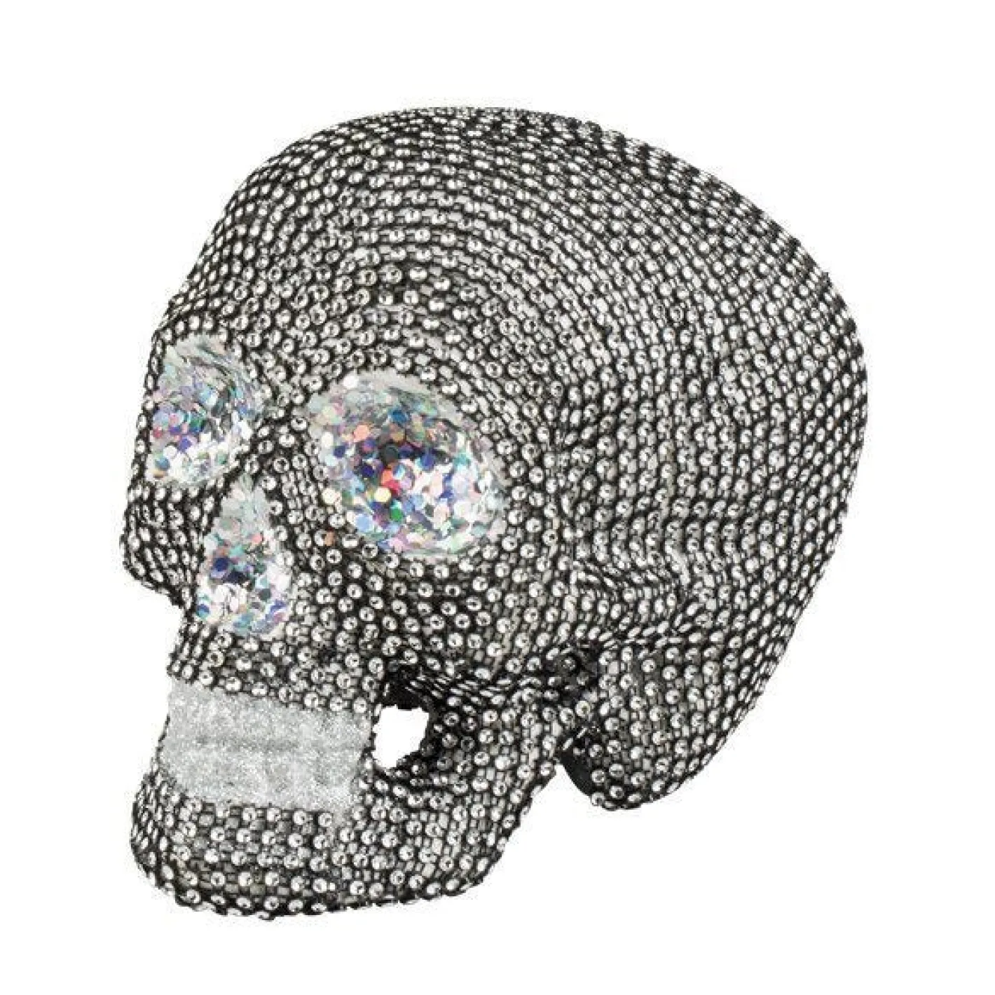 Party Delights Props<Sparkly Silver Skull Table Decoration - 19Cm