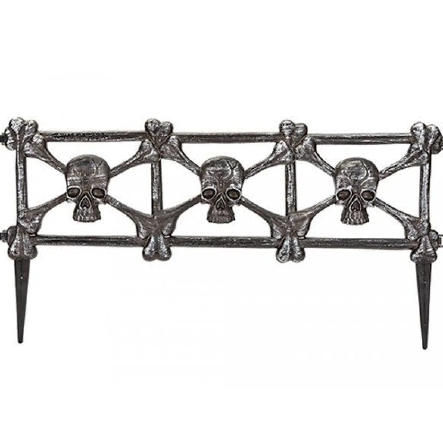 Party Delights Props<Spooky Skull Plastic Fencing - 58Cm X 29Cm