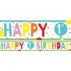 1St Birthday Paper Banners - 1M (3Pk)<Party Delights Online