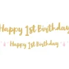 1St Birthday Pink Letter Banner - 1.8M<Party Delights Hot