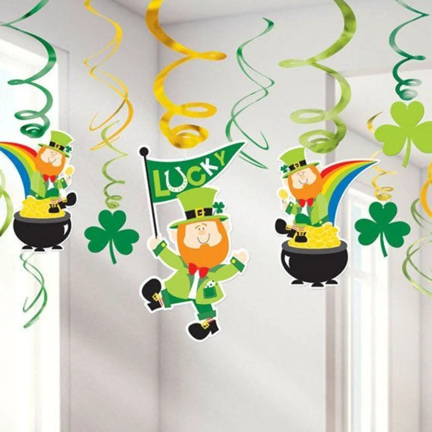St Patrick's Day Hanging Swirls - 25Cm (12Pk)<Party Delights Hot