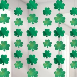 St Patrick's Day Shamrock Hanging Strings - 2.1M (6Pk)<Party Delights Hot