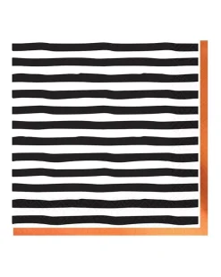 Party Delights Tableware<Striped Halloween Paper Napkins - 33Cm (16Pk)