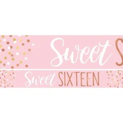 Sweet Sixteen Paper Banners - 1M (3Pk)<Party Delights Discount