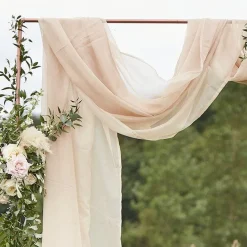 Taupe Draping Voile Backdrop - 6M X 2.5M<Party Delights Outlet