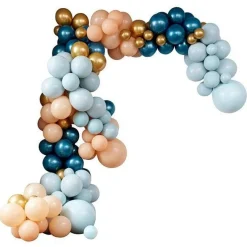 Teal & Gold Chrome Large Balloon Arch Diy Kit - 200 Balloons<Party Delights New