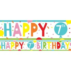 7Th Birthday Paper Banners - 1M (3Pk)<Party Delights