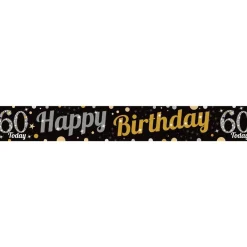 60Th Birthday Paper Banners - 1M (3Pk)<Party Delights Clearance