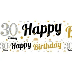 30Th Birthday Paper Banners - 1M (3Pk)<Party Delights Hot