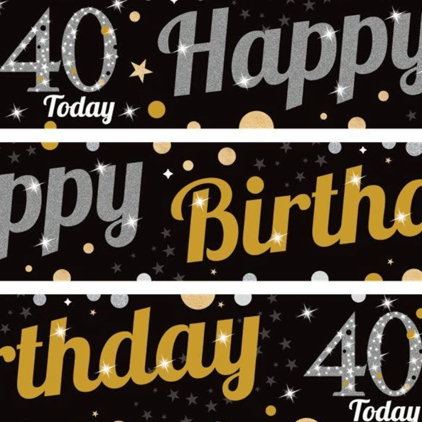 40Th Birthday Paper Banners - 1M (3Pk)<Party Delights Outlet