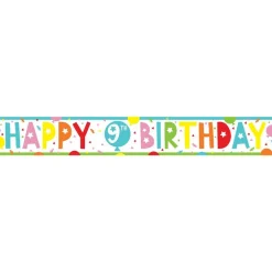 9Th Birthday Paper Banners - 1M (3Pk)<Party Delights Best