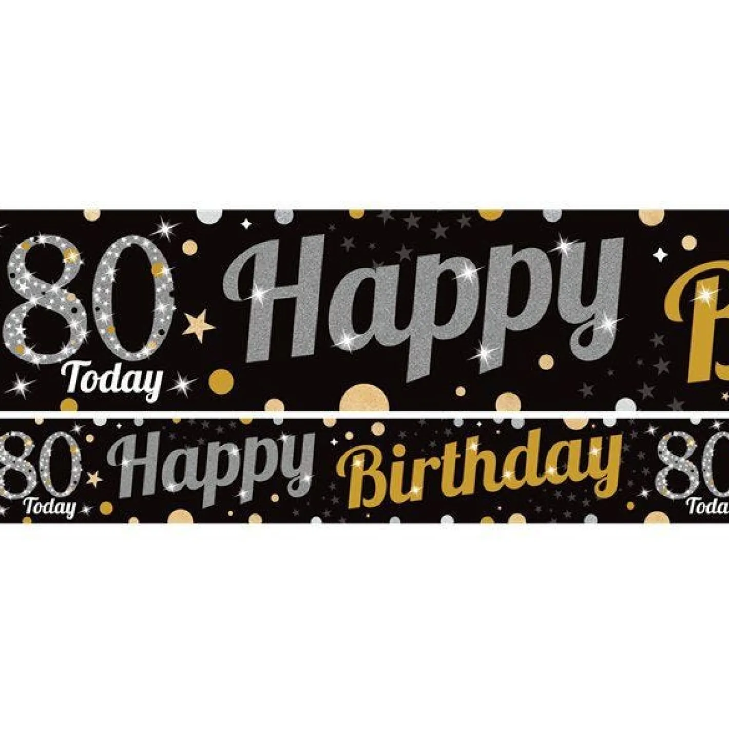80Th Birthday Paper Banners - 1M (3Pk)<Party Delights Sale