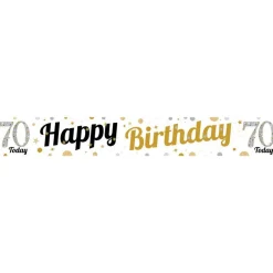 70Th Birthday Paper Banners - 1M (3Pk)<Party Delights Hot