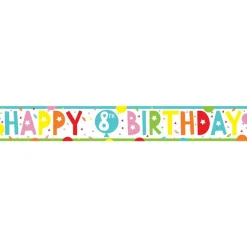 8Th Birthday Paper Banners - 1M (3Pk)<Party Delights Outlet