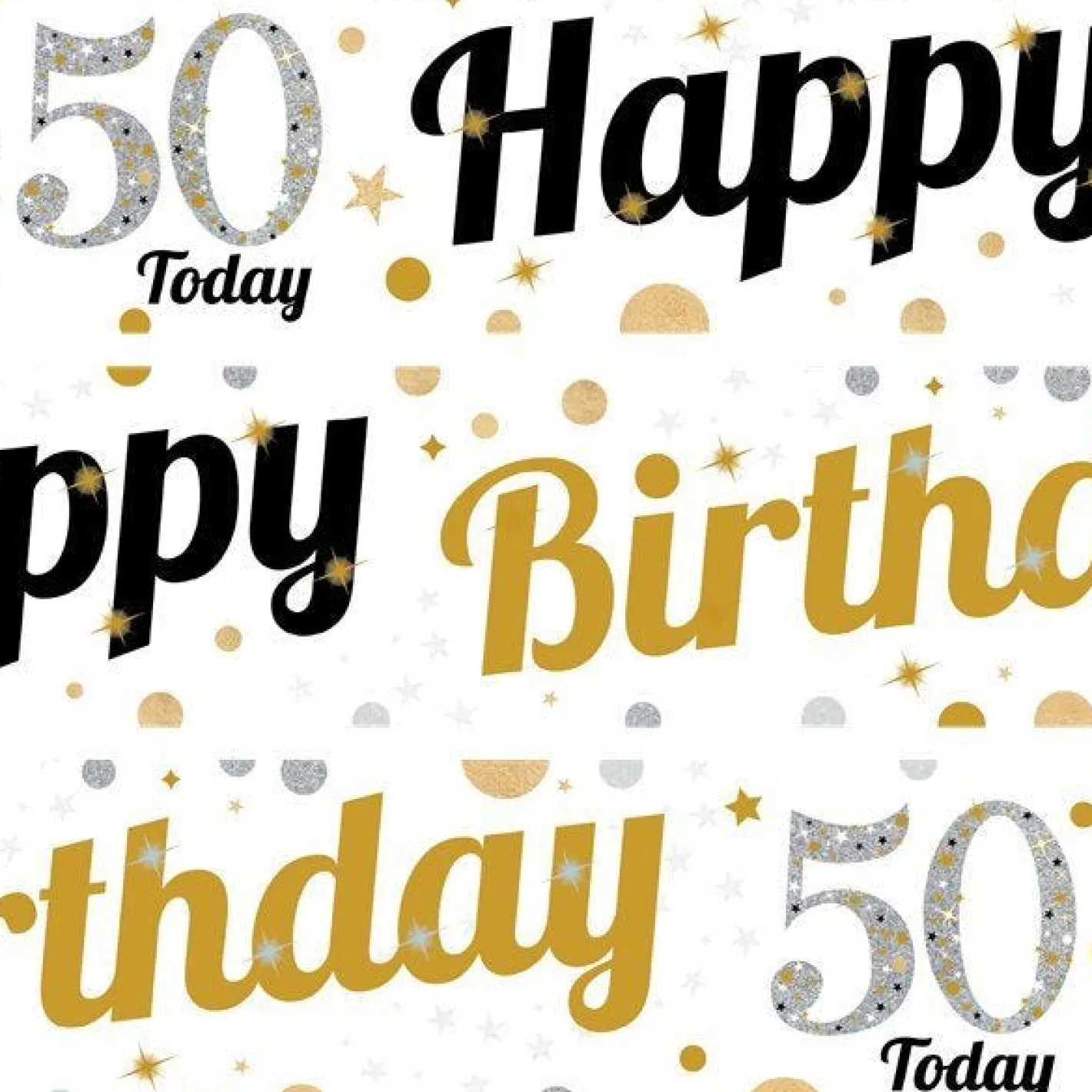 50Th Birthday Paper Banners - 1M (3Pk)<Party Delights Online