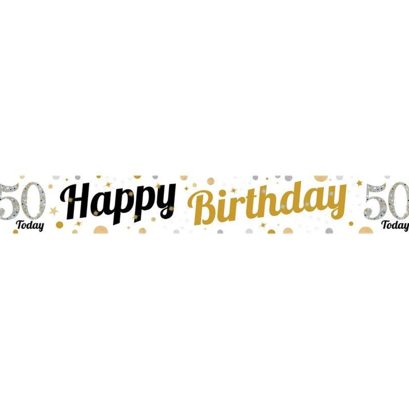 50Th Birthday Paper Banners - 1M (3Pk)<Party Delights Online