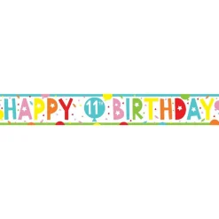 11Th Birthday Paper Banners - 1M (3Pk)<Party Delights Clearance