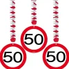 50Th Birthday Traffic Sign Hangers (3Pk)<Party Delights New