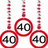 40Th Birthday Traffic Sign Hangers (3Pk)<Party Delights Clearance