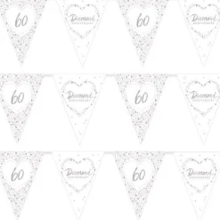 60Th Diamond Wedding Anniversary Flag Bunting - 3.7M<Party Delights Best