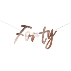 40Th Rose Gold Happy Birthday Banner Bunting<Party Delights Hot