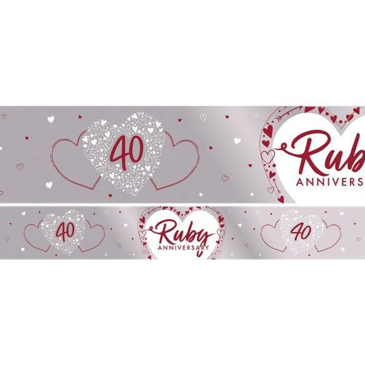 40Th Ruby Wedding Anniversary Foil Banner - 2.74M<Party Delights Outlet