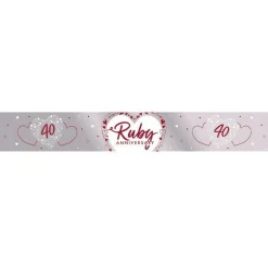 40Th Ruby Wedding Anniversary Foil Banner - 2.74M<Party Delights Outlet