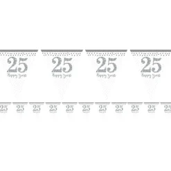25Th Silver Sparkling Wedding Anniversary Flag Bunting - 4M<Party Delights Sale