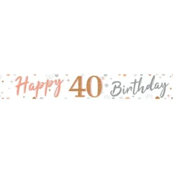 40Th Sparkling Fizz Paper Banners - 1M (3Pk)<Party Delights Discount