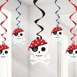 Treasure Island Pirate Swirl Decorations (6Pk)<Party Delights Hot