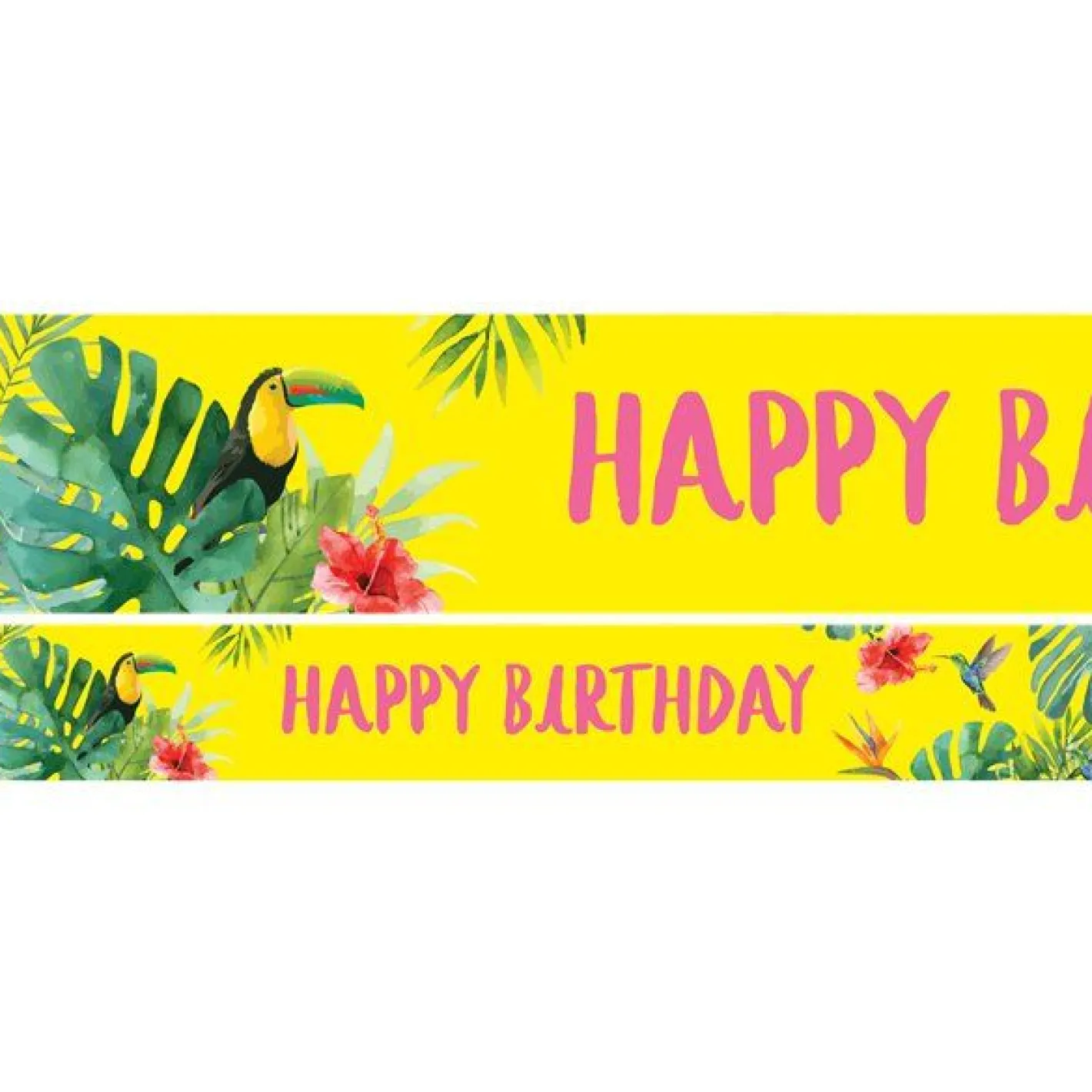Tropical Fiesta 'Happy Birthday' Paper Banners - 1M (3Pk)<Party Delights Hot
