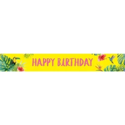 Tropical Fiesta 'Happy Birthday' Paper Banners - 1M (3Pk)<Party Delights Hot