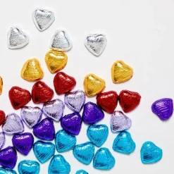 Turquoise Foil Chocolate Hearts X20<Party Delights Hot