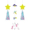 Unicorn Galaxy Hanging Decorations<Party Delights New