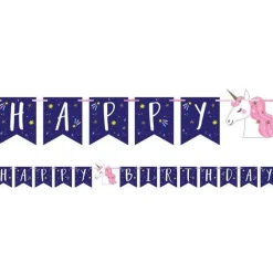 Unicorn Galaxy 'Happy Birthday' Paper Letter Banner - 2.3M<Party Delights Best