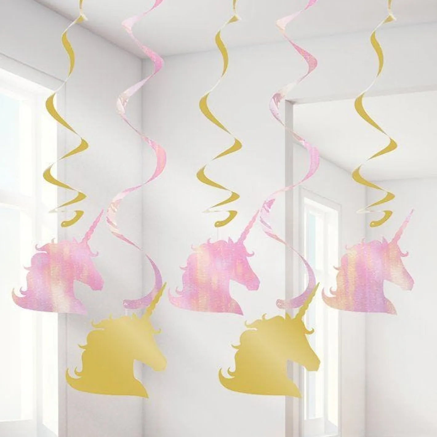 Unicorn Sparkle Hanging Swirls - 39" (5Pk)<Party Delights Online