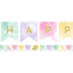 Unicorn Sparkle 'Happy Birthday' Paper Banner - 2.4M<Party Delights