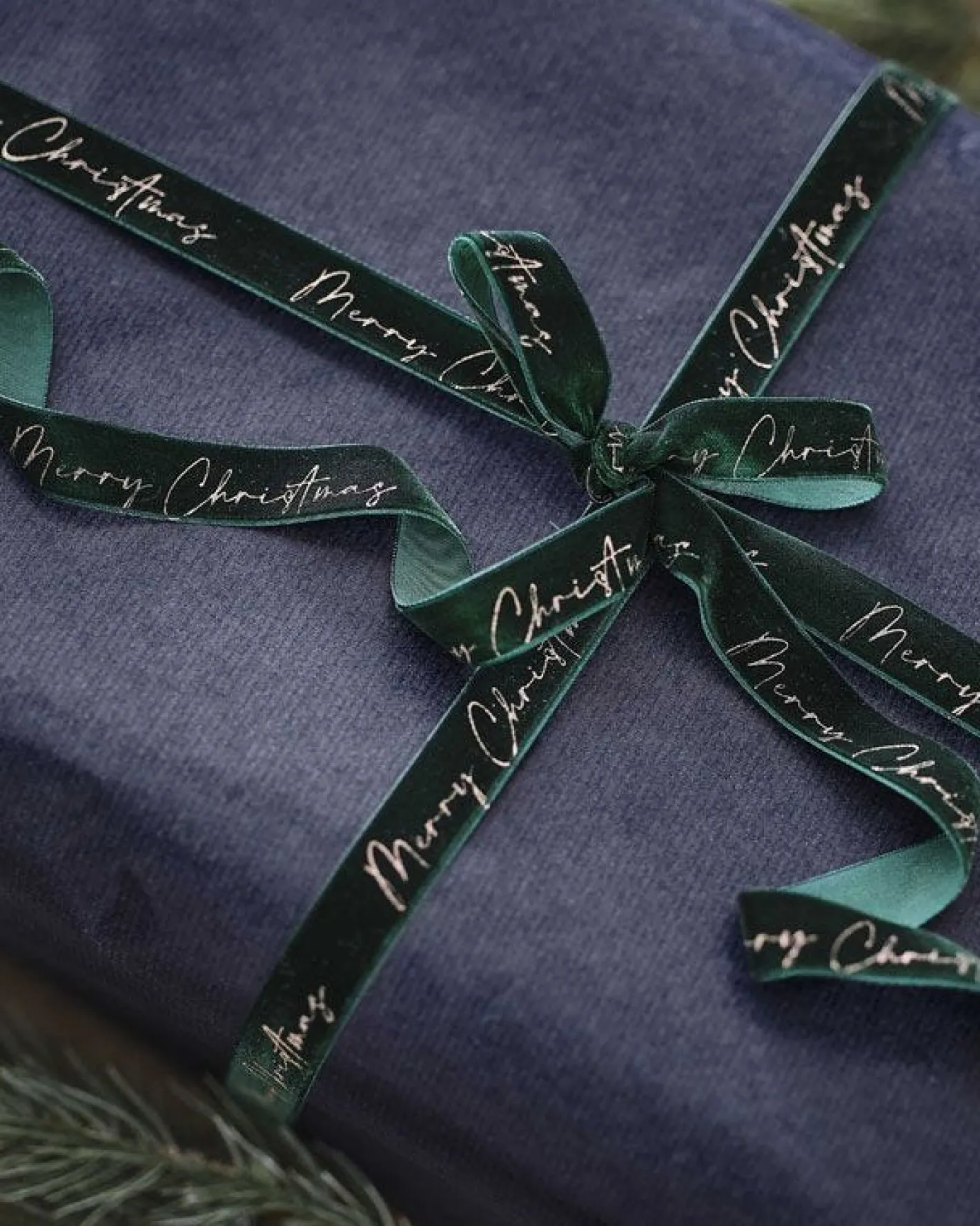 Party Delights Gift Wrapping<Velvet Merry Christmas Ribbon