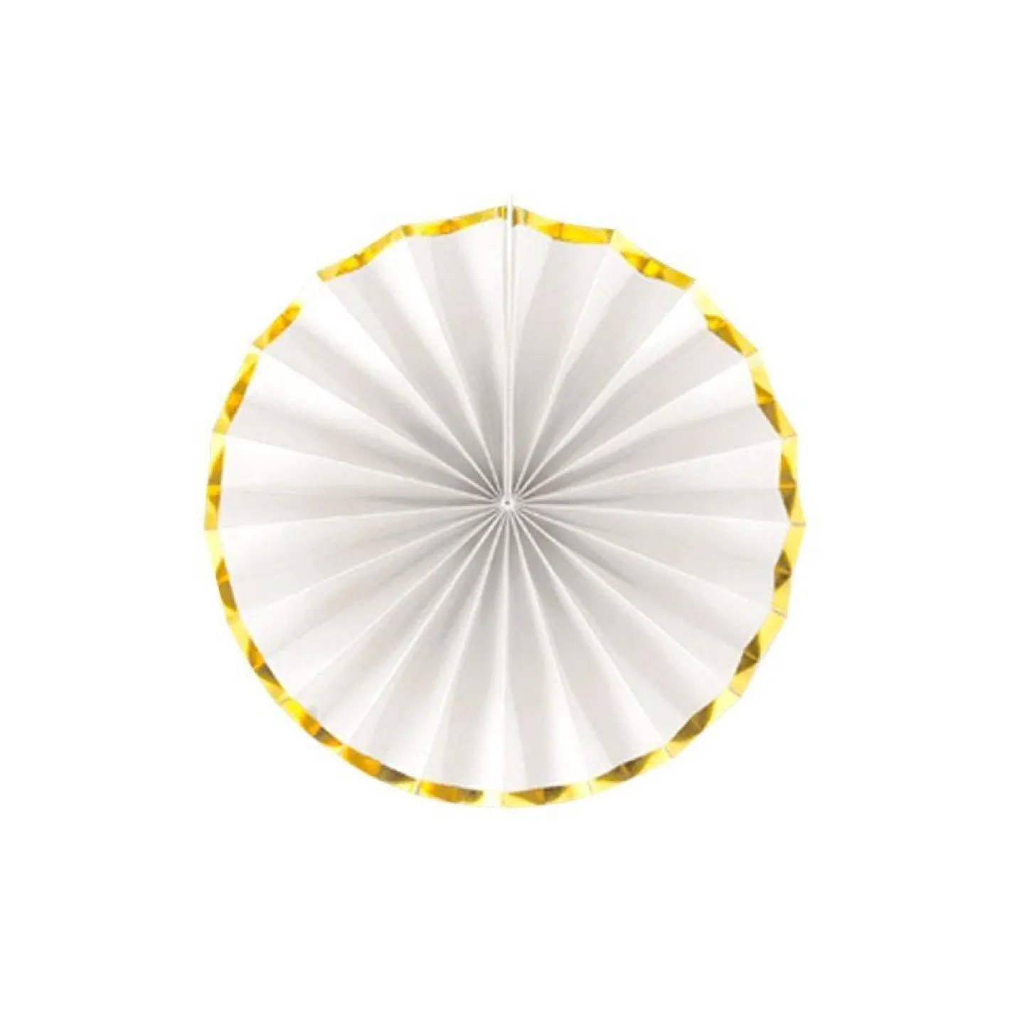 White & Gold Paper Fans (3Pk)<Party Delights