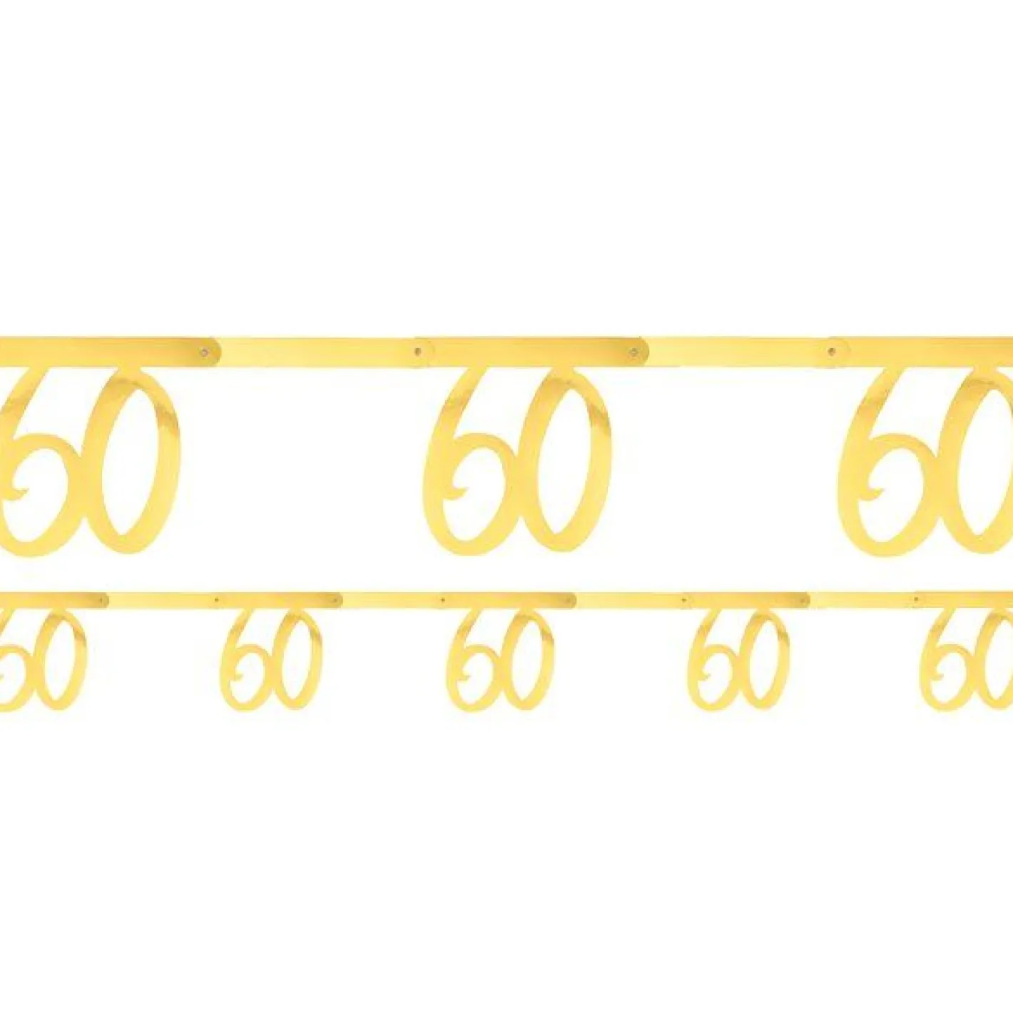 White & Gold Sparkle 60Th Bunting - 2.5M<Party Delights Clearance