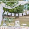 White & Green Botanical Christening Paper Bunting - 2M<Party Delights